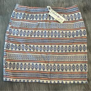 NWT Altar'd State Navy and Cream Geometric Pencil Skirt Mini Skirt Medium
